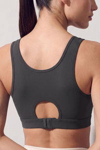 Zelocity Medium Impact Quick Dry Sports Bra - Black Beauty — thumbnail 6